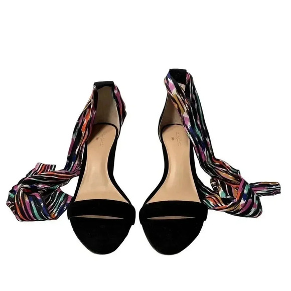Trina Turk x INC Women's Kanata Colorful Ankle Wrap Black Heel Sandals Size 9 - Picture 3 of 6